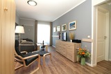 Ferienwohnung in Kühlungsborn - Appartementanlage Ostseeblick Fewo Rügen 12 - Blick zum Schlafzimmer
