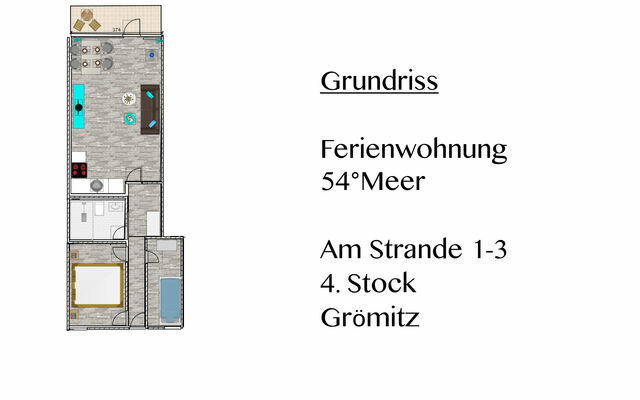 Ferienwohnung in Gr&ouml;mitz - "54 Grad Meer" - Gr&ouml;mitz-Center II - App. 12 - 2 Schlafzimmer, herrlicher Ostseeblick und kostenloses WLAN - Bild 22