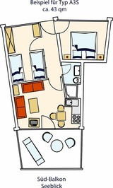 Ferienwohnung in Gr&ouml;mitz - STRANDIDYLL, 57 - Typ A3S - Bild 16