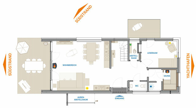 Ferienhaus in Heiligenhafen - Ostsee - Reetdachhaus Nr. 2 "S&Uuml;DSTRANDHUS" im Strand Resort - Bild 23