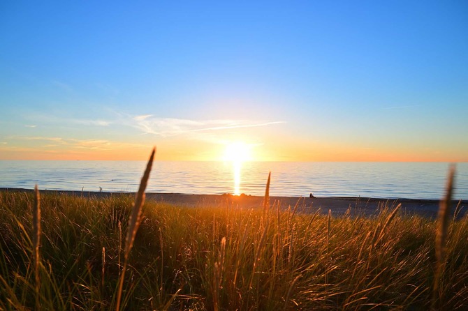 Ferienwohnung in Dierhagen - Sonnige Ferienwohnung am Strand - Sonnenuntergang