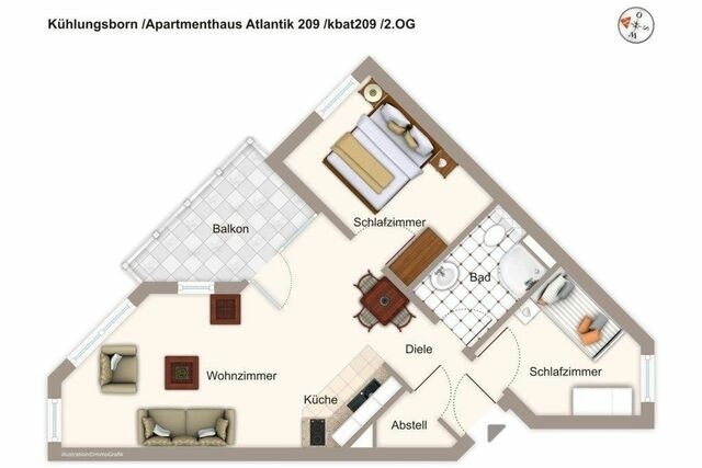 Ferienwohnung in Kühlungsborn - Haus Atlantik, WE 2.09 - Bild 9